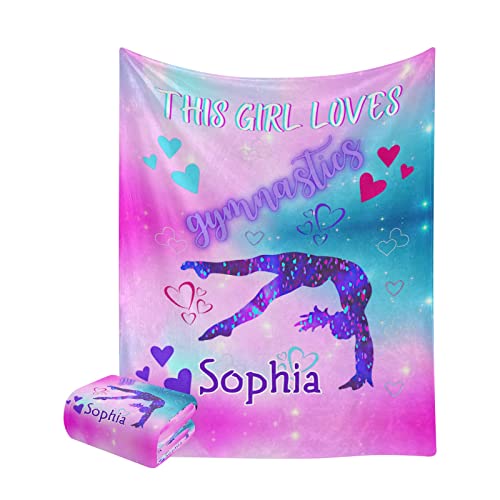 Gymnastics Dance Personalized Blankets Throw Bed Sofa Couch Blankets Traveling Camping Hiking Soft Cozy 50 x 60 Inch