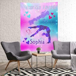 Gymnastics Dance Personalized Blankets Throw Bed Sofa Couch Blankets Traveling Camping Hiking Soft Cozy 50 x 60 Inch