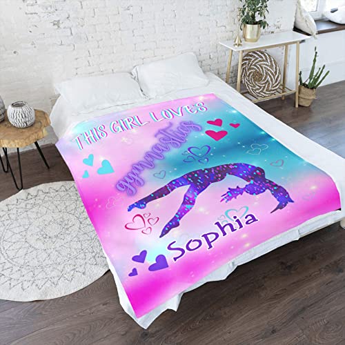 Gymnastics Dance Personalized Blankets Throw Bed Sofa Couch Blankets Traveling Camping Hiking Soft Cozy 50 x 60 Inch