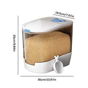 XBWEI Pantry Rice Container Rice Storage Container Grain Storage Bin Dry Food Dispenser for Flour Rice Sealing Ring (Color : Orange, Size : 10KG)