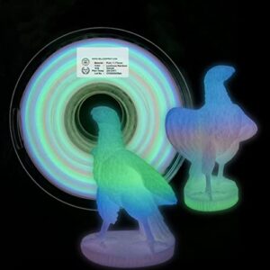 3D Printer Filament (PLA Silk Multi-Color and PLA Luminous Multi-Color) Wire Diameter 1.75mm Accuracy +/-0.01mm 1kg Spool,Glow in The Night Multicolor Gradient