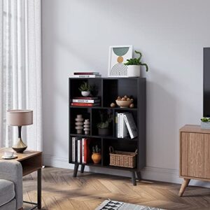 WAHEY Bookcase, 8 Cube Open Storage Display Bookshelf with Legs, HOFB012