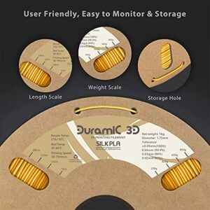 PETG Black and Silk PLA Royal Gold Bundle, Duramic 3D Printing Filament 1kg Spool(2.2lbs), 1.75mm Dimensional Accuracy +/- 0.05 mm Non-Tangling Non-Clogging Non-Stringing