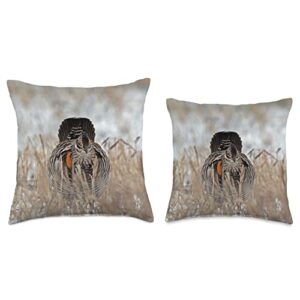 Prairie Chicken Merch Prairie Chicken Throw Pillow, 16x16, Multicolor