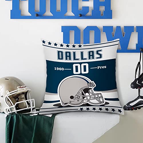 LEMOISTARS Dallas Throw Pillow Cover Custom Size, Name and Number Double-Sided Printing Dallas Football Gift for Men Women Decor for Bedroom Living Room