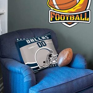 LEMOISTARS Dallas Throw Pillow Cover Custom Size, Name and Number Double-Sided Printing Dallas Football Gift for Men Women Decor for Bedroom Living Room