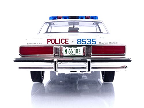 1989 Chevy Caprice White with Blue Stripes City of Chicago Police Department Artisan Collection 1/18 Diecast Model Car by Greenlight 19128