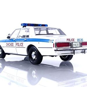 1989 Chevy Caprice White with Blue Stripes City of Chicago Police Department Artisan Collection 1/18 Diecast Model Car by Greenlight 19128