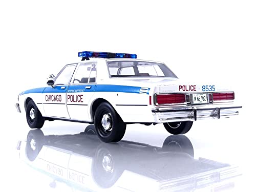 1989 Chevy Caprice White with Blue Stripes City of Chicago Police Department Artisan Collection 1/18 Diecast Model Car by Greenlight 19128