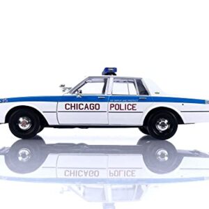 1989 Chevy Caprice White with Blue Stripes City of Chicago Police Department Artisan Collection 1/18 Diecast Model Car by Greenlight 19128