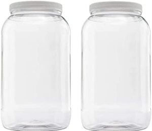 clearview containers | airtight pantry containers for arts & crafts, peanut butter, honey, jams flour, sugar, diy slime, coffee (128 ounce jar, 2 pack)