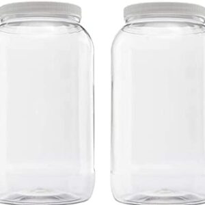 CLEARVIEW CONTAINERS | Airtight Pantry Containers for Arts & Crafts, Peanut Butter, Honey, Jams Flour, Sugar, DIY Slime, Coffee (128 Ounce Jar, 2 Pack)