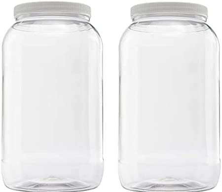 CLEARVIEW CONTAINERS | Airtight Pantry Containers for Arts & Crafts, Peanut Butter, Honey, Jams Flour, Sugar, DIY Slime, Coffee (128 Ounce Jar, 2 Pack)