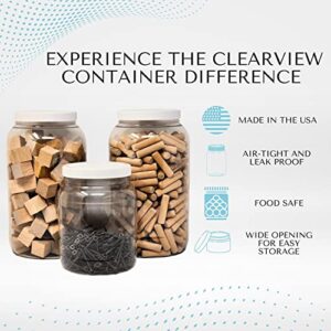 CLEARVIEW CONTAINERS | Airtight Pantry Containers for Arts & Crafts, Peanut Butter, Honey, Jams Flour, Sugar, DIY Slime, Coffee (128 Ounce Jar, 2 Pack)