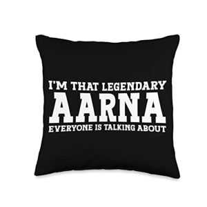 aarna gifts tee women girl name birthday gifts personal name women girl funny aarna throw pillow, 16x16, multicolor