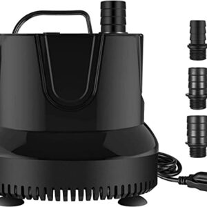 Simple Deluxe 1056GPH Bottom Suction Submersible Water Pump with a Free 17"X17" Filter Bag, 80W Durable Fountain Pump for Aquariums Fish Tank, Statuary, Hydroponics