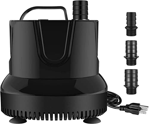 Simple Deluxe 1056GPH Bottom Suction Submersible Water Pump with a Free 17"X17" Filter Bag, 80W Durable Fountain Pump for Aquariums Fish Tank, Statuary, Hydroponics