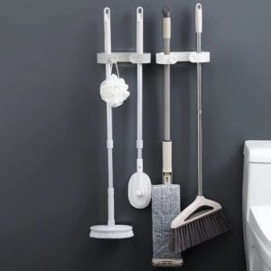 ZLXDP Hook Rack Multifunctional Wall-Mounted Punch-Free self-Adhesive Waterproof Brush Broom Hanger Bathroom Storage Rack (Color : E, Size : 1)