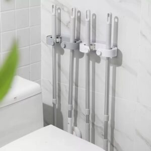 ZLXDP Hook Rack Multifunctional Wall-Mounted Punch-Free self-Adhesive Waterproof Brush Broom Hanger Bathroom Storage Rack (Color : E, Size : 1)