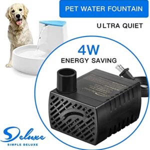 Simple Deluxe 80GPH Submersible Water Pump 4W Durable Fountain Pump for Pond, Aquariums Fish Tank, Statuary, Hydroponics