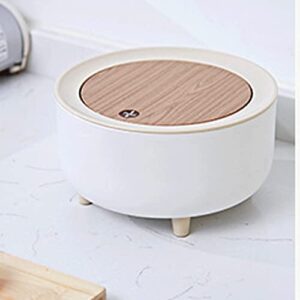 MFCHY Mini Desktop Trash Can Simple Press Trash Can Student Dormitory Bedside Table Round Trash Can Kitchen Trash Can