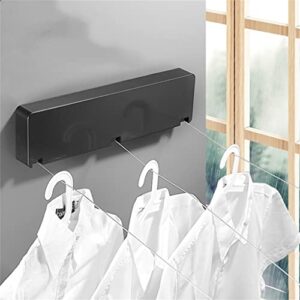 N/A Retractable Clothesline Household 6M Steel Wire Three Row Invisible Wall Hanger Indoor Retractable Clothesline ( Color : E , Size : 1 )