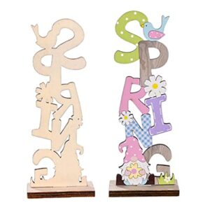 KUYYFDS Easter Table Decorations Wooden Centerpiece Signs, Easter Table Sign Decor Wooden Bunny Spring Easter Letter Tabletop Ornaments 2PCS