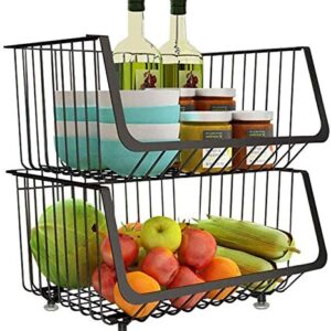 PEPDRO 2 Tier Vegetable Fruit Rack Kitchen Table Board Storage Basket Multifunctional Storage Rack Shelf