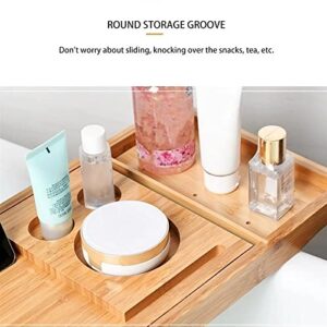 ZLXDP Bathtub Serving Tray Bath Bridge Useful Storage Rack Shelf Telescopic Tablet Holder for Bathroom Home