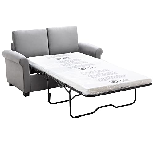 Voohek Sofa Bed, Pull, Upholstered Couch Sleeper, Armchair, for Living Room, Small Spaces, Apartment, Gray