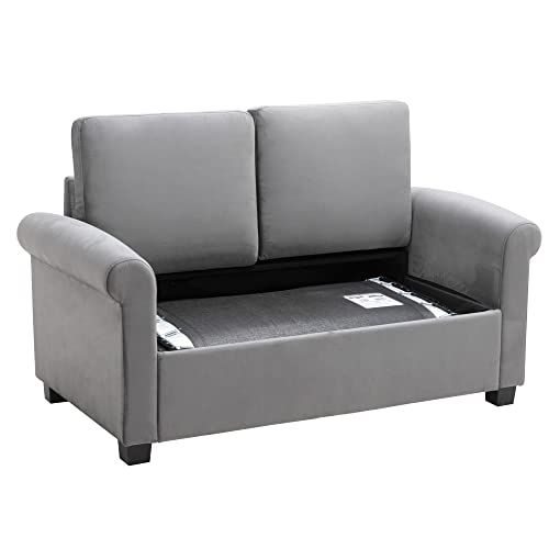 Voohek Sofa Bed, Pull, Upholstered Couch Sleeper, Armchair, for Living Room, Small Spaces, Apartment, Gray