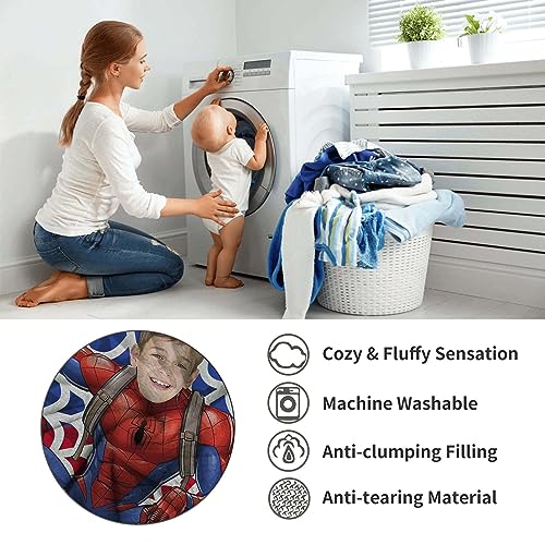 BAVIRWX Superhero Custom Blanket Customized Throw Blankets with Pictures Personalized Flannel Blanket with Photo for Baby 60x80 Inch