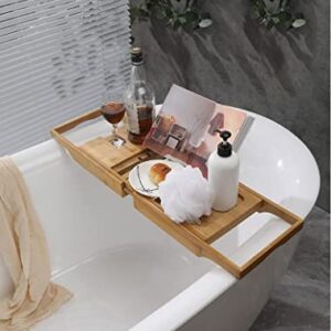 JGQGB Extendable Bath Tray Bathtub Tray Spa Bath Tub Caddy Organizer Book Wine Tablet Holder Reading Rack Bathroom Accessories