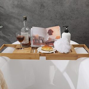 JGQGB Extendable Bath Tray Bathtub Tray Spa Bath Tub Caddy Organizer Book Wine Tablet Holder Reading Rack Bathroom Accessories