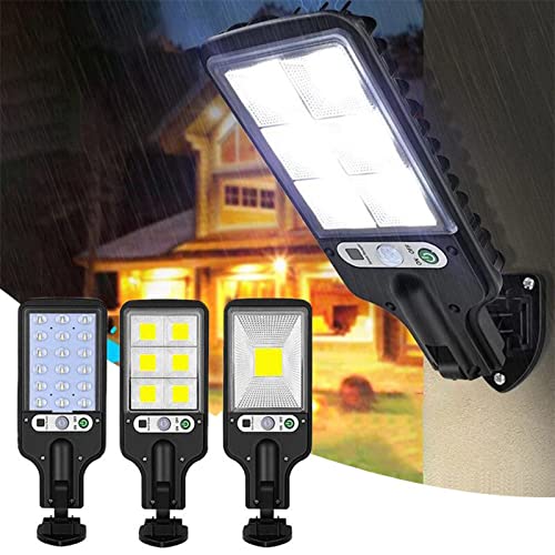 Solar Street Light, 3 Modes IP65 Waterproof Outdoor Solar Powered Street Lights with Motion Sensor LED Security Flo-od Light for Yards, Parking Lot, Drive-Way,Dusk to Dawn- Outdoor Lighting (A)