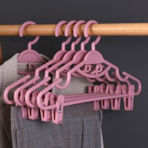 10pcs heavy duty slim plastic hangers clothes hangers with clips for home closet