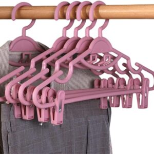 10pcs Heavy Duty Slim Plastic Hangers Clothes Hangers with Clips for Home Closet