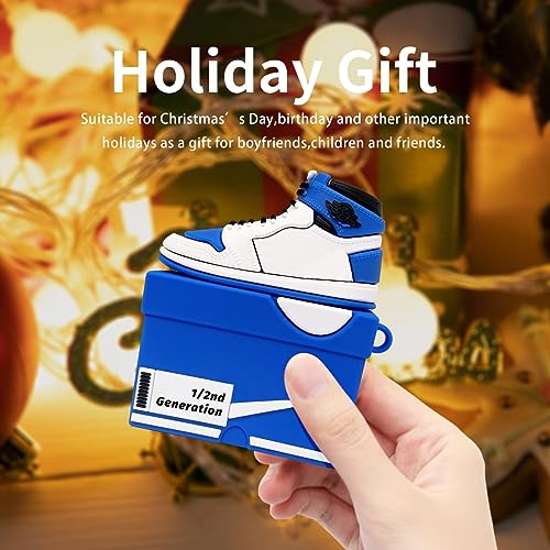 3D Basketball Shoes Box Case Compatible with Airpod 2nd Generation, Cute Case for Airpods 2nd/1st Generation, Cool Funny Case for Airpods 2nd/1st Generation with Keychain