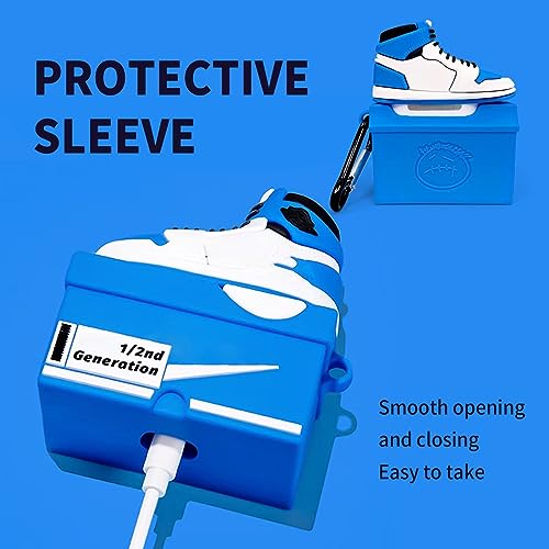 3D Basketball Shoes Box Case Compatible with Airpod 2nd Generation, Cute Case for Airpods 2nd/1st Generation, Cool Funny Case for Airpods 2nd/1st Generation with Keychain