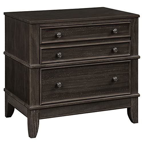 SOFTSEA Farmhouse 3 Drawers Nighstand, Solid Wood Bedside Storage Cabinet Fully Assembled Accent End Table Small Chest with Legs