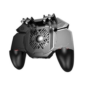 tjlss new pubg gamepad grip with portable charger cooling fan for pubg mobile controller six finger l1r1 game trigger joystick