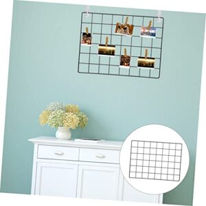 Homoyoyo Decor 5pcs Shelf Grid Wall Panels Hanging Plant Holder Metal Grid Wall Panel Iron Photo Rack Hanging Net Iron Background Wall ation Wire Wall Grid Mesh Black Ledge Picture Decor