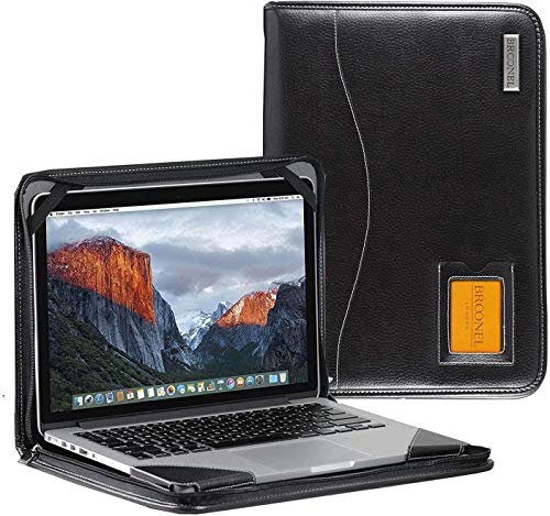 Broonel - Contour Series - Black Heavy Duty Leather Protective Case - Compatible with BrightView HD 15.6" Laptop