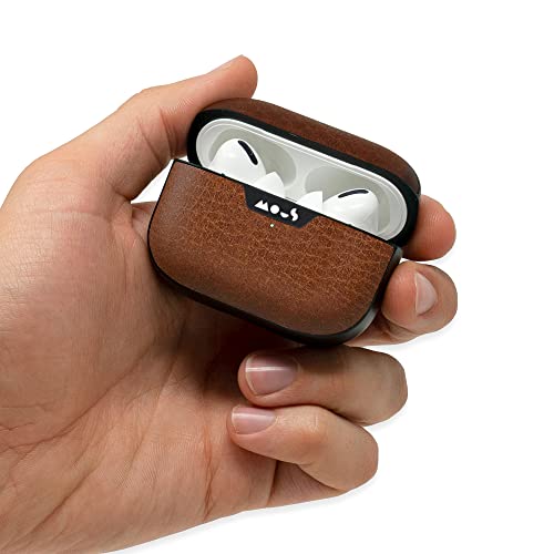 Mous – Airpods Pro 1 and 2 Case Cover with Keychain - Wireless Charging Compatible AirPods Pro Case for 2nd Generation/1st Generation AirPods (2022/2019) - Brown Leather