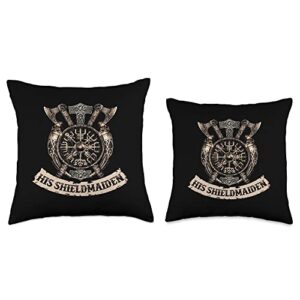 Her viking his shieldmaiden couple Tee Her Viking his Shieldmaiden Couple Throw Pillow, 16x16, Multicolor