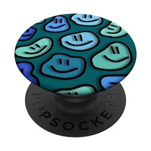 pastel aesthetic trippy liquid swirl dripping smile face popsockets swappable popgrip