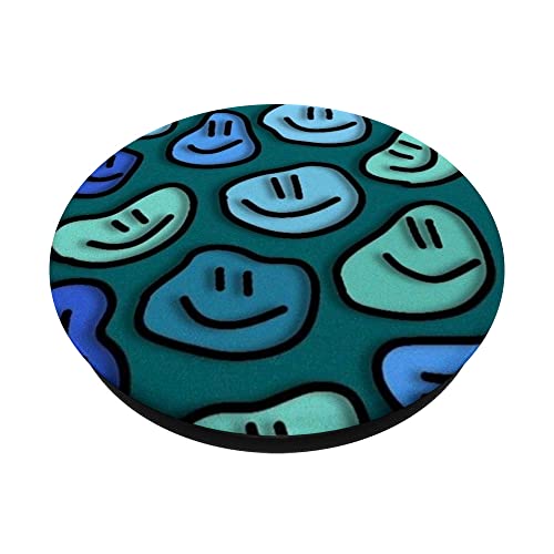 pastel aesthetic trippy liquid swirl dripping smile face PopSockets Swappable PopGrip