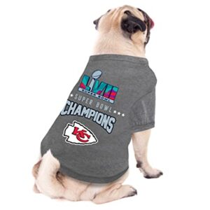 NFL 2023 Super Bowl LVII Championship Kansas City Chiefs Pet Tee Shirt, Durable Sporty Pet Tee, Small. *Limited Edition NFL Champ Dog T-Shirt. Licensed NFL Football Winning Shirt for Dogs & Cats