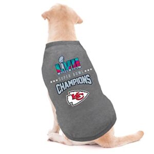 NFL 2023 Super Bowl LVII Championship Kansas City Chiefs Pet Tee Shirt, Durable Sporty Pet Tee, Small. *Limited Edition NFL Champ Dog T-Shirt. Licensed NFL Football Winning Shirt for Dogs & Cats