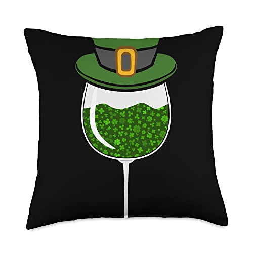 St. Patricks Day Wine Drinker Paddys Day St. Patricks Drinking Wine Drinker Paddys Day Throw Pillow, 18x18, Multicolor